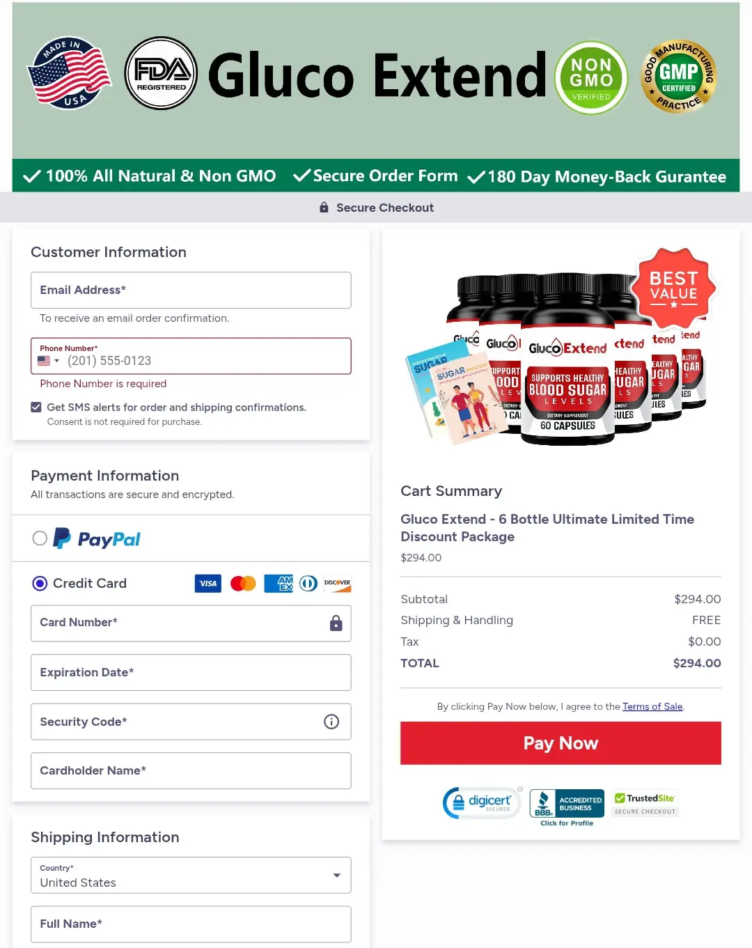 Gluco Extend Order